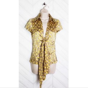 DIANE VON FURSTENBERG Gingko Vespa Silk Top Size 4